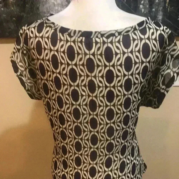 BANANA REPUBLIC Sheer Circle Geo Print Sleeveless Top Size L - Picture 8 of 10